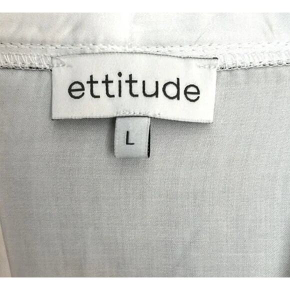 Ettitude Sateen Robe Cloud White NWT Size Large - Picture 2 of 5